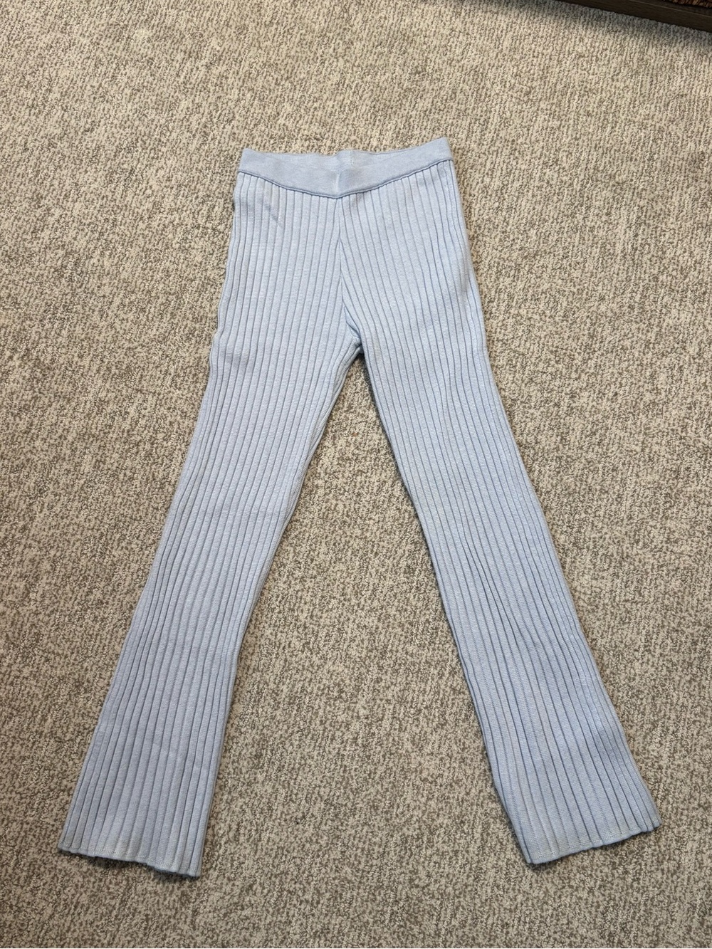 Aerie Light Blue Ribbed Knit Pants